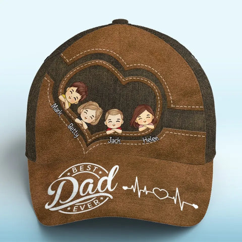 Best Dad Ever - Family Personalized Custom Hat, All Over Print Classic Cap - Father's Day, Gift For Dad, Grandpa